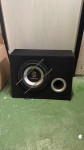 Zvočnik Subwoofer + ojačevalec + kabli za avto