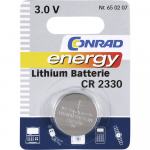 Gumbna baterija CR 2330 litijeva Conrad energy CR2330 260 mAh 3 V, 1 k