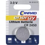 Gumbna baterija CR 2450 litijeva Conrad energy CR2450 600 mAh 3 V, 1 k