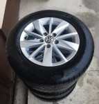 180 Eur Komplet letne gume s platisci 195/65/15 VW, Skoda -Continental