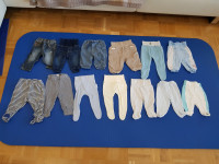 Dolge hlače in žabice velikosti št. 62 (2-4 eur po kom)