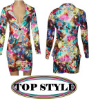 NOV CVETLIČNI KOSTIM JAKNA IN HLAČE 38/40