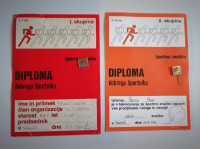 DIPLOMA DOBREGA ŠPORTNIKA Z ZNAČKO, 2 DIPLOMI V KOMPLETU
