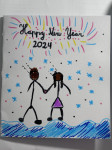 Voščilnica z motivom Happy New Year 2024