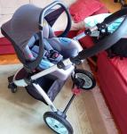 Otroški voziček in lupinica/sedež Hot Mom, JG-889N, zložljiv, do 15kg