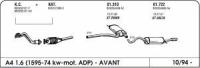 Izpuh Audi A4 1.6 94-srednji