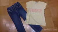 3x HLAČE jeans + majica + srajčka za deklico vel. 104 (pkt 382)