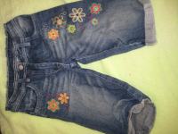 Dekliške jeans hlače-poletne z nasitim vzorcem, vel 122
