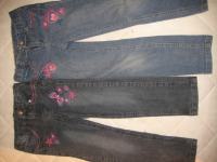 Dekliške jeans hlače z našitim vzorcem, vel. 104, 110, 116