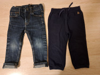 Jeans dolge hlače H&M, 92 cm in tanke temno modre hlače Gap 90 cm