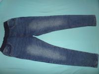 Jeans hlače  - mehke, raztegljive, z elastičnim pasom, št. 158 (NOVE)