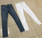 Mango jeans hlače, bele in svetlo modre, 34
