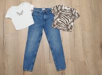 Ženske dekliške kavbojke, jeans hlače Bershka št. 32 (XS)