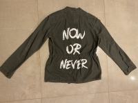 Zelo lepa modna JEANS JAKNA olivno zelena NOW OR NEVER - vel. M