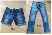 MOŠKI KOMPLET: Zara Denim Jeans (Dolge + Kratke) – Št. 46 / 20€