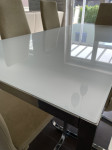 Belo kaljeno steklo za jedilno mizo 180x85cm 8mm debeline