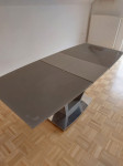 Jedilna miza Siva steklena plošča 140-180x75cm