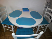 Okrogla jedilna miza, fi 90 cm, bela