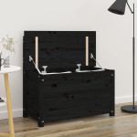 vidaXL Klop črna 80x41x77 cm trdna borovina