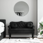 vidaXL Klop z blazinami črna 120,5x65x75 cm žamet