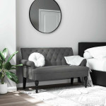 vidaXL Klop z naslonjalom temno siva 120x62x75,5 cm blago