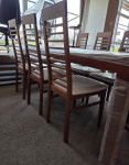 MIZA MASIVA 180X90 + 2 X 45 CM + 6 STOLOV DOMITALIA, JEDILNICA