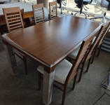 MIZA MASIVA 180X90 + 2 X 45 CM + 6 STOLOV DOMITALIA, JEDILNICA