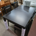 MIZA MODE WENGE 135X85+40 BUKEV MASIVA + STOLI WENGE-KROM, JEDILNICA