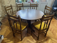 Stara jedilna miza in šest stolov - ŠIPAD VRBAS