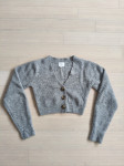 Jopica z gumbi, crop, pletena, siva, št. 160 (xs)