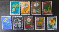Jugoslavija, celotna žigosana serija rastline, flora, rože I
