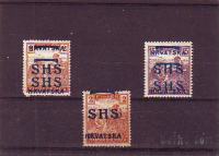 JUGOSLAVIJA, SHS, ZA HRVAŠKO,3 znamke z napakami - (msmk)