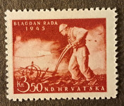 NDH, Hrvaška, Hrvatska, celotna nežigosana izdaja, 1944 dan dela