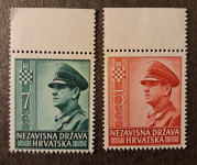 NDH, Hrvaška, Hrvatska, celotna nežigosana serija, 1943 Pavelič