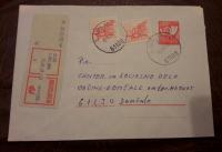 Priporočeno Pismo Celina Jugoslavija Poštni rog žig Ljubljaana 1989