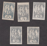 SHS verigarji 1919 - časopisne znamke, papir A (tanek, hrapav)