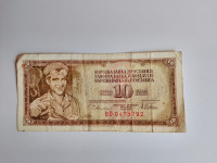 10 dinarjev, bankovec, l. 1978