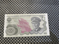 100 dinarjev 1990 // Tito/Čist, nerabljen//Redko