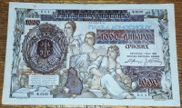 1000 Dinara 1941 Srbska Narodna Banka