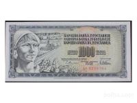 1000 dinara, 1978, GUVERNE in GUVERNER serija AF/AR, UNC