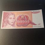 100000 DINARJEV 1989 UNC