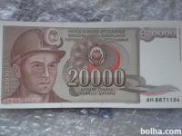 20000 dinarjev 1.V.1987