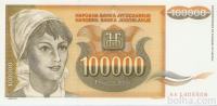 BANKOVEC 100000 "AA,AB" P118a (JUGOSLAVIJA) 1993.UNC