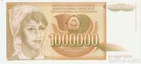 BANKOVEC 1000000 DINARA P99 "AO,AK" (JUGOSLAVIJA)1989.UNC