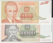 BANK.5000-AA,10000-AB DINAR (JUGOSLAVIJA)1993.UNC