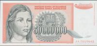 BANK.50000000 DINARA "AA,AB"P123 (JUGOSLAVIJA)1993.UNC