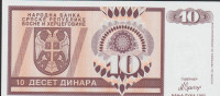 BANKOVEC 10 DINARA P133a "BANJA LUKA-SRBSKA REP. (BOSNA BIH ) 1992.UNC