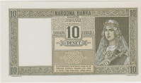 BANKOVEC 10 DINARA P35a -MARIJA &PETAR II.(KRALJ.JUGOSLAVIJA)1939.UNC