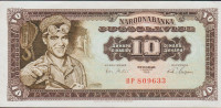 BANKOVEC 10 DINARA P78a- manjše številke (SFR JUGOSLAVIJA) 1965.aUNC/U