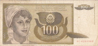BANKOVEC  100 dinarjev  1991 Jugoslavija